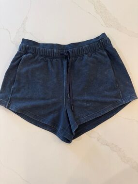 lululemon athletica Navy Blue Elastic Waist Athletic Shorts